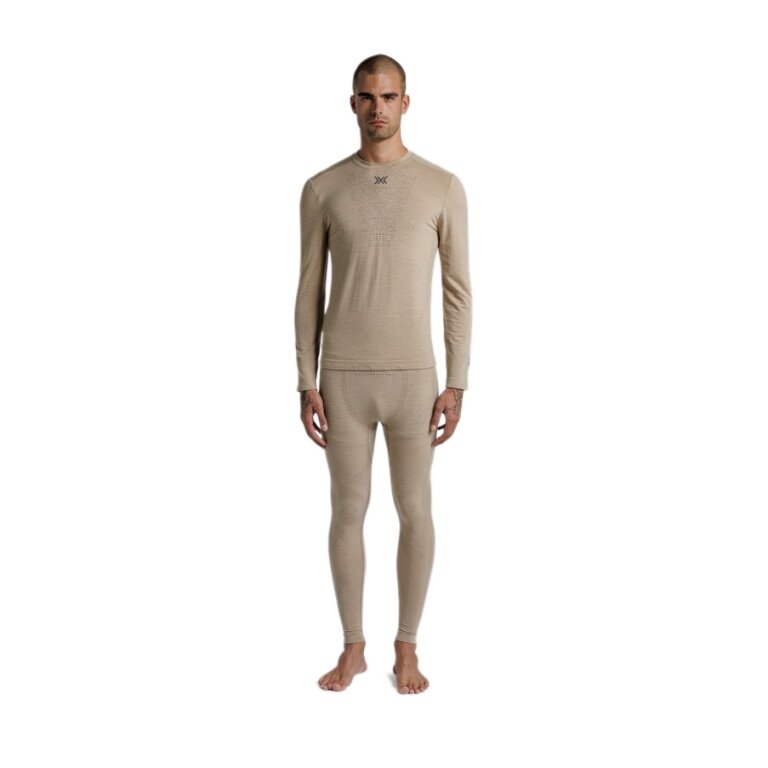 X-Bionic Funktions-Langarmshirt Mightywool Shirt LS (Merinowolle, warm) sand/beige Herren
