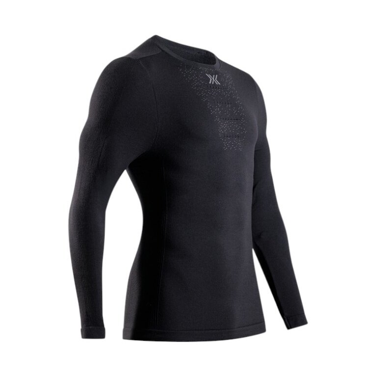 X-Bionic Funktions-Langarmshirt Mightywool Shirt LS (Merinowolle, warm) schwarz Herren