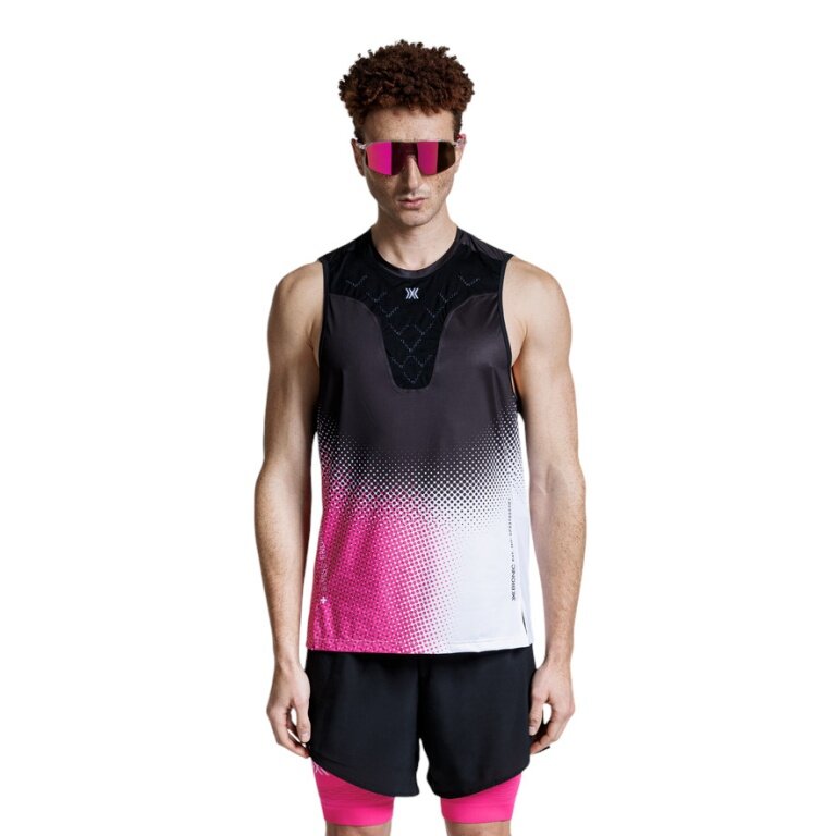 X-Bionic Lauf-Tanktop Corefusion Run Tank schwarz/neopink/weiss Herren