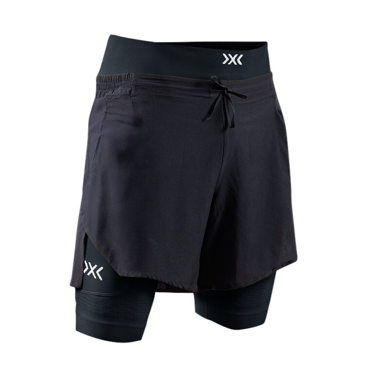 X-Bionic Laufhose Effektor 2in1 Short (eingehängte Innenhose) kurz schwarz/schwarz Herren