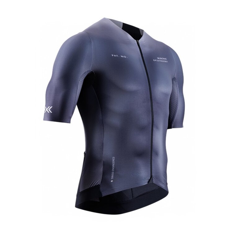 X-Bionic Fahrrad-Shirt Corefusion Aero Jersey (Front-Reißverschluss, leicht, atmungsaktiv) dunkelgrau Herren