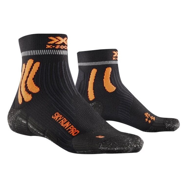 X-Socks Laufsocke Sky Run Pro 4.0 (Trailläufe) schwarz/orange Herren - 1 Paar