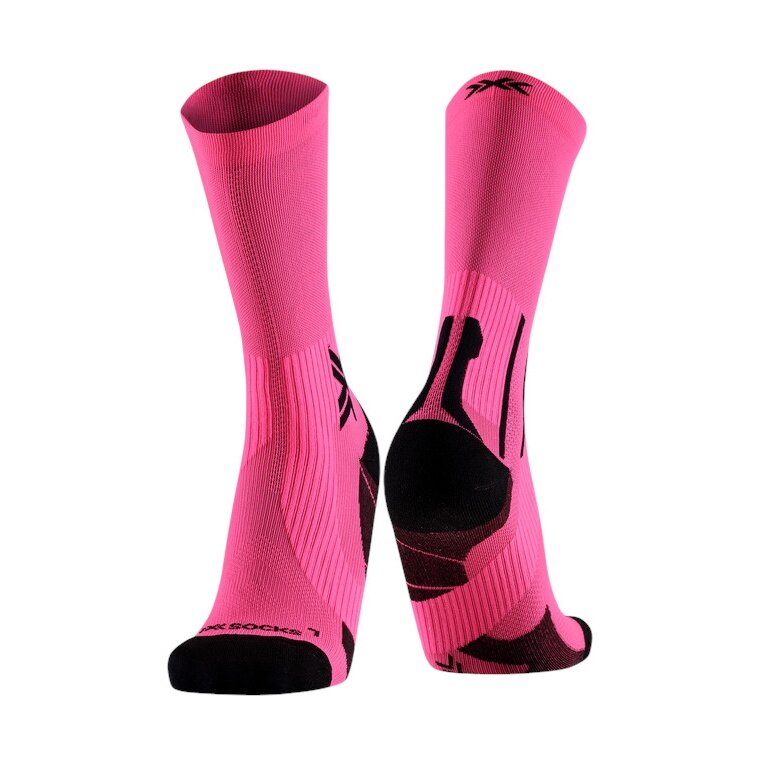 X-Socks Laufsocke Run Perform Crew fluo pink/schwarz Herren - 1 Paar