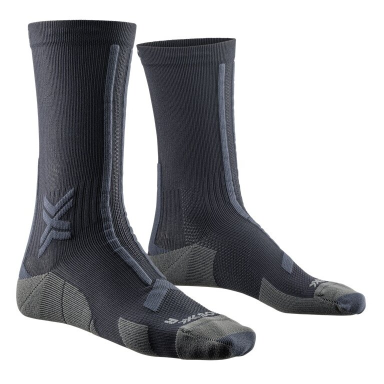 X-Socks Laufsocke Trailrun Discover Crew (für Traillaufe) schwarz/charcoal Herren - 1 Paar