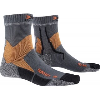 X-Socks Laufsocke Run Fast 4.0 für Trailläufe grau Herren - 1 Paar