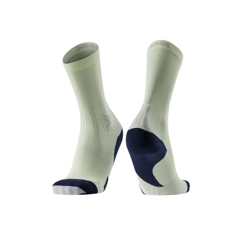 X-Socks Laufsocke Run Discover Crew neo lime/schwarz/grau Herren - 1 Paar