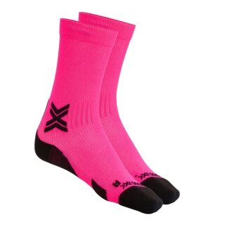 X-Socks Laufsocke Run Discover Crew fluo pink/schwarz Herren - 1 Paar