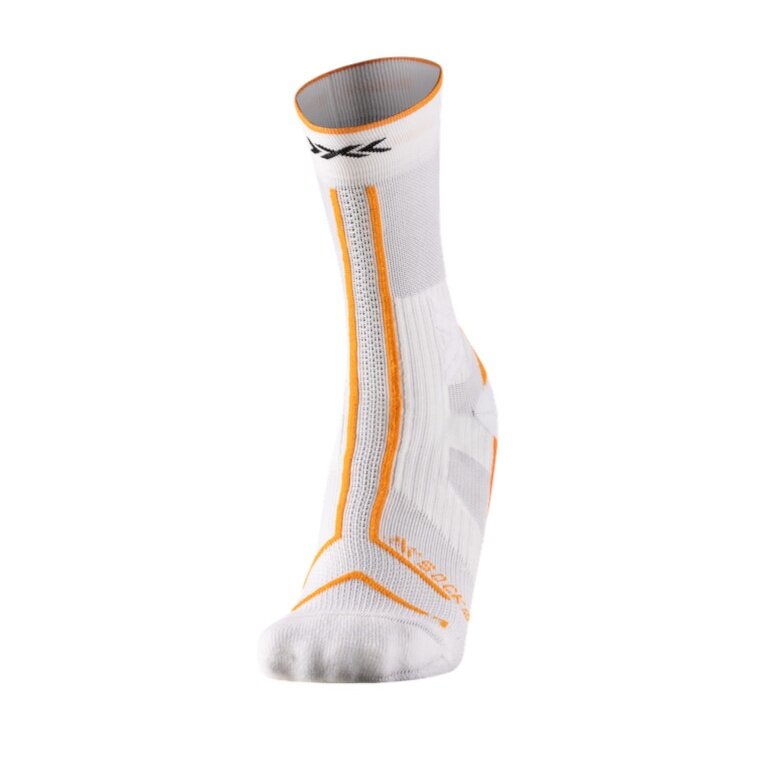 X-Socks Laufsocke Trailrun Terraskin Expert Crew weiss/orange Herren - 1 Paar