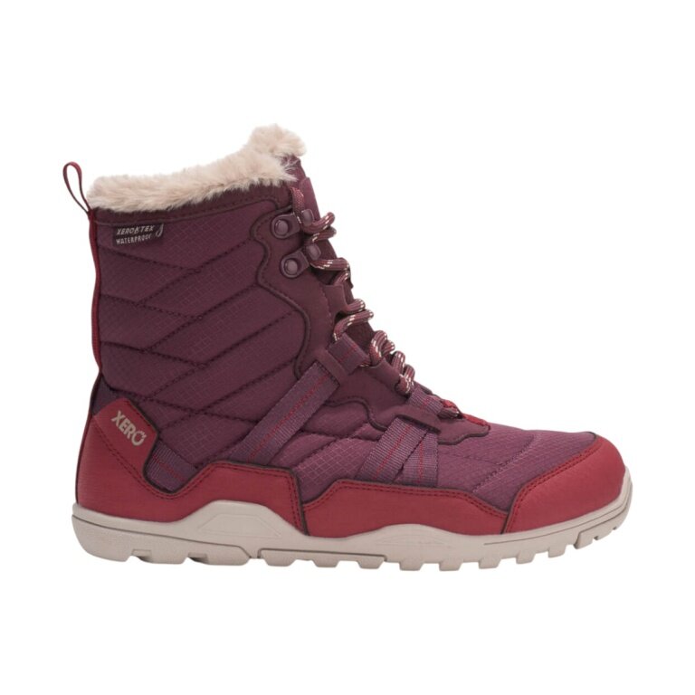 Xero Shoes Minimal-Winterstiefel Alpine Snow Boot (warm, wasserdicht, gefüttert) weinrot Damen