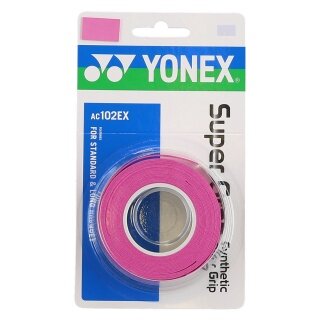 Yonex Overgrip Super Grap 0.6mm (Komfort/glatt/leicht haftend) magentapink 3er
