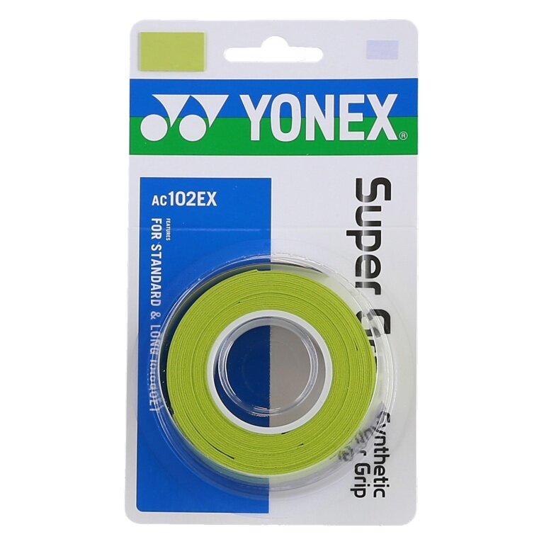 Yonex Overgrip Wet Super Grap 0.6mm (Komfort/glatt/leicht haftend) citrusgrün 3er