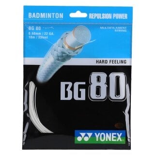 Yonex Badmintonsaite BG80 (Kontrolle+Touch) weiss 10m Set