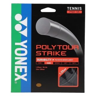 Yonex Tennissaite Poly Tour Strike (Haltbarkeit+Kontrolle) schwarz 12m Set