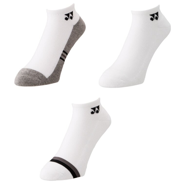 Yonex Sportsocken Sneaker Sport Low Cut 2025 weiss/grau Herren - 3 Paar