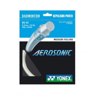 Besaitung mit Badmintonsaite Yonex Aerosonic (Power+Komfort) weiss
