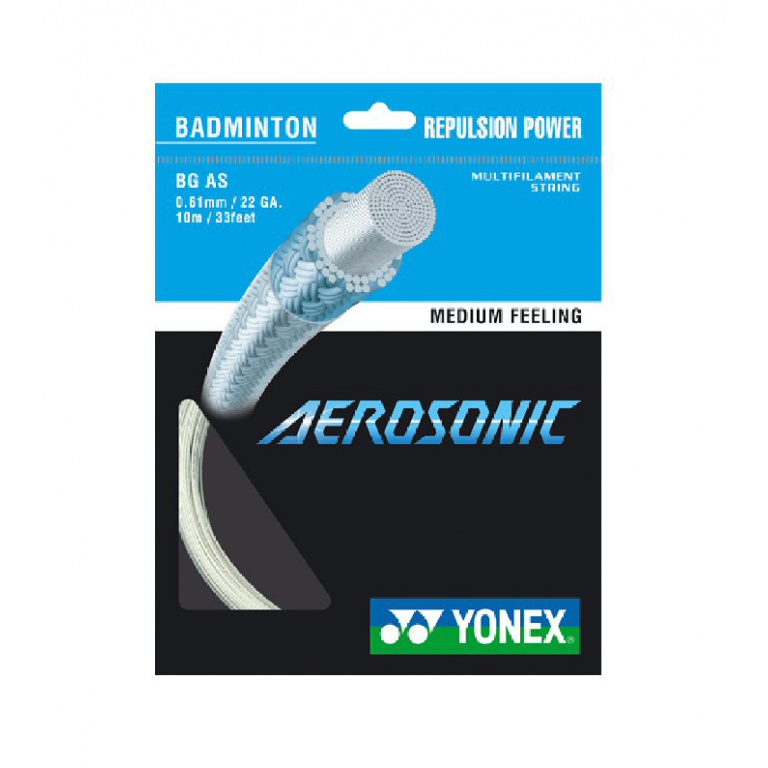 Yonex Badmintonsaite Aerosonic (Power+Komfort) weiss 10m Set