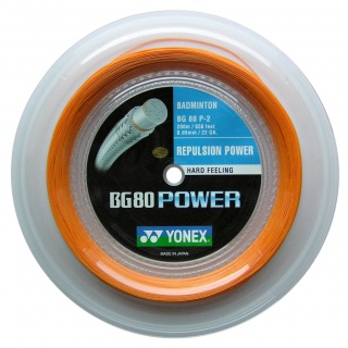 Yonex Badmintonsaite BG 80 Power (Power+Touch) orange 200m Rolle