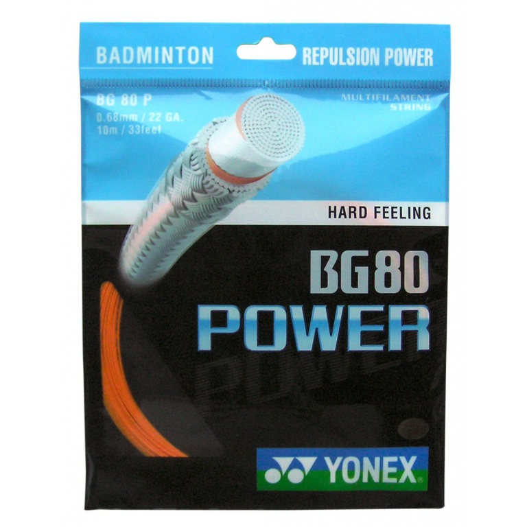 Besaitung mit Badmintonsaite Yonex BG 80 Power (Power+Touch) orange