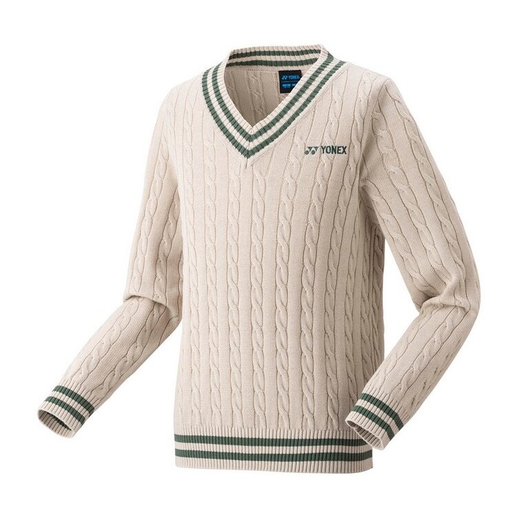 Yonex Sweater Pullover mit V-Ausschnitt beige Jungen