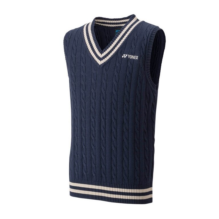 Yonex Weste Sweater mit V-Ausschnitt indigoblau Jungen