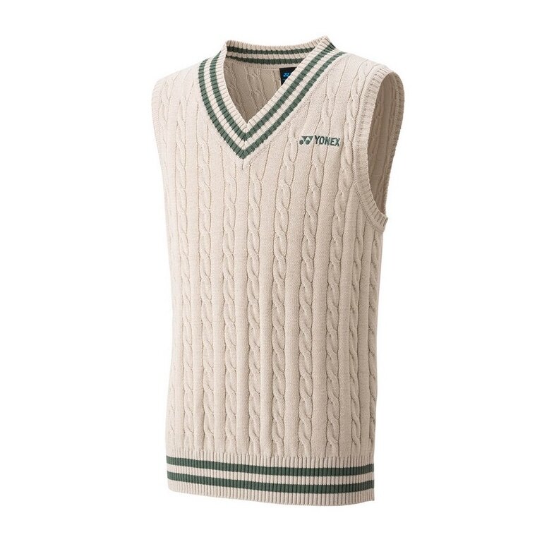 Yonex Weste Sweater mit V-Ausschnitt beige Jungen