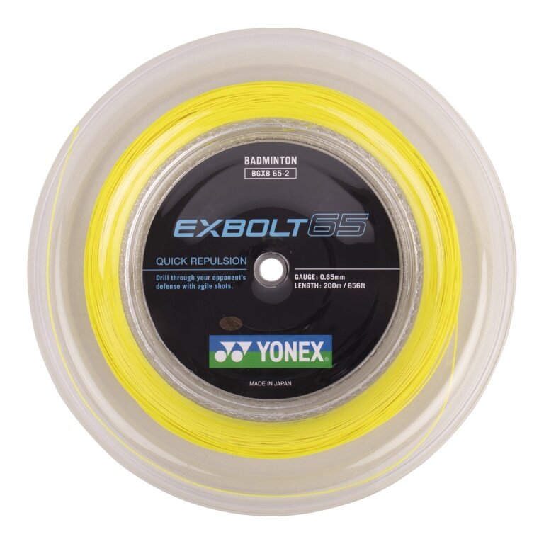 Yonex Badmintonsaite Exbolt 65 (Kontrolle) gelb 200m Rolle
