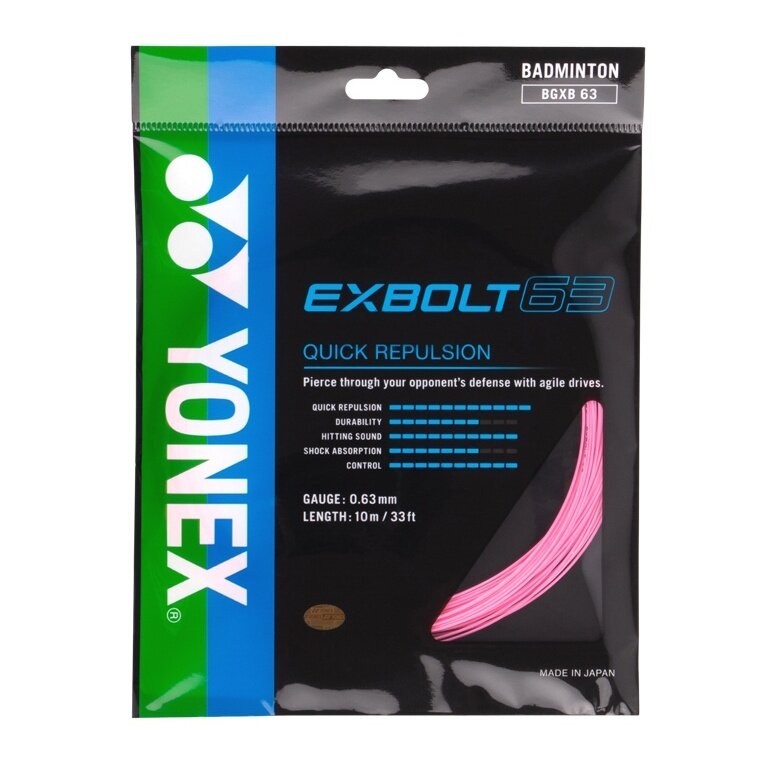 Yonex Badmintonsaite Exbolt 63 (Kontrolle) pink 10m Set