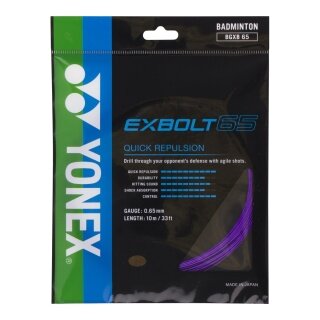 Yonex Badmintonsaite Exbolt 65 (Kontrolle) violett 10m Set