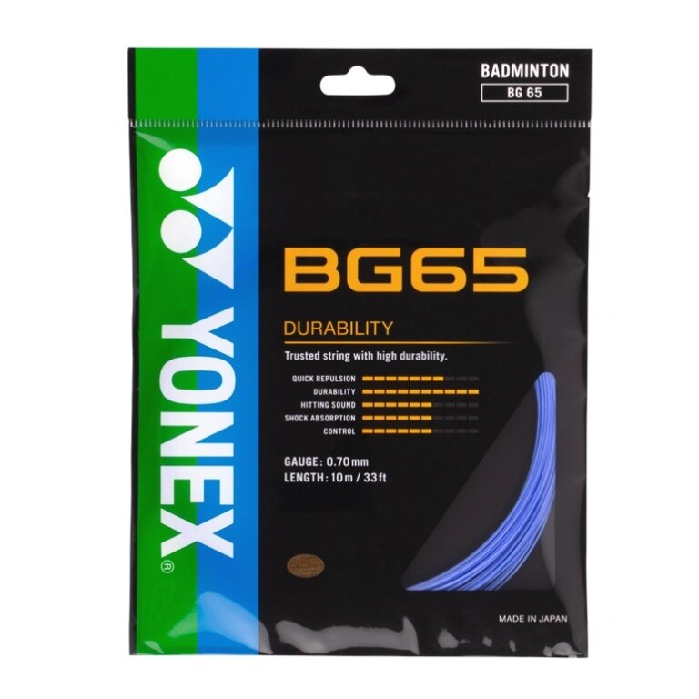 Yonex Badmintonsaite BG65 (Allround+Haltbarkeit) lavender Set 10m