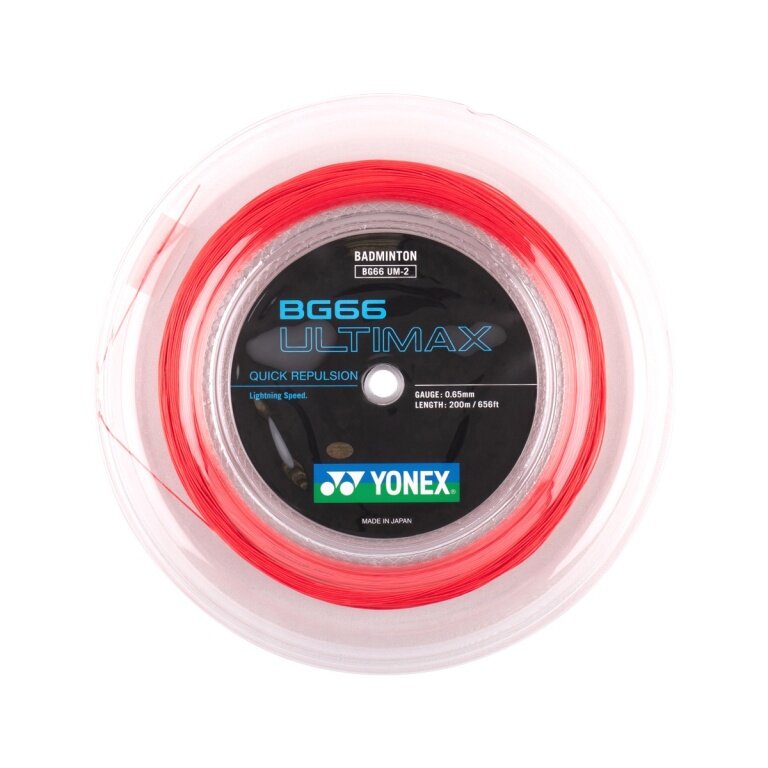 Yonex Badmintonsaite BG 66 Ultimax (Power+Komfort) rot 200m Rolle