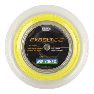 Yonex Badmintonsaite Exbolt 68 (Haltbarkeit) gelb 200m Rolle