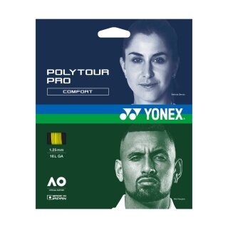 Yonex Tennissaite Poly Tour Pro (Haltbarkeit+Touch) gelb 12m Set