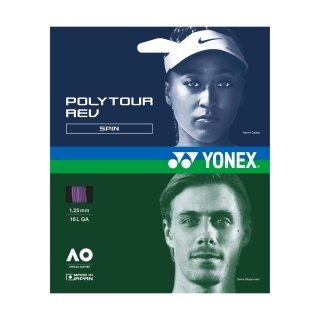 Yonex Tennissaite Poly Tour Rev (Polyester/achteckig) violett 12m Set