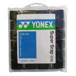 Yonex Overgrip Wet Super Grap 0.6mm (Komfort/glatt/leicht haftend) schwarz 12er Clip-Beutel
