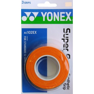 Yonex Overgrip Super Grap 0.6mm (Komfort/glatt/leicht haftend) orange 3er