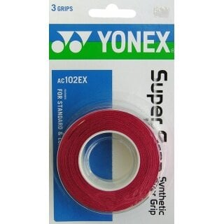Yonex Overgrip Super Grap 0.6mm (Komfort/glatt/leicht haftend) rot 3er