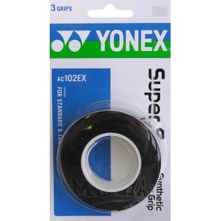 Yonex Overgrip Super Grap 0.6mm (Komfort/glatt/leicht haftend) schwarz 3er