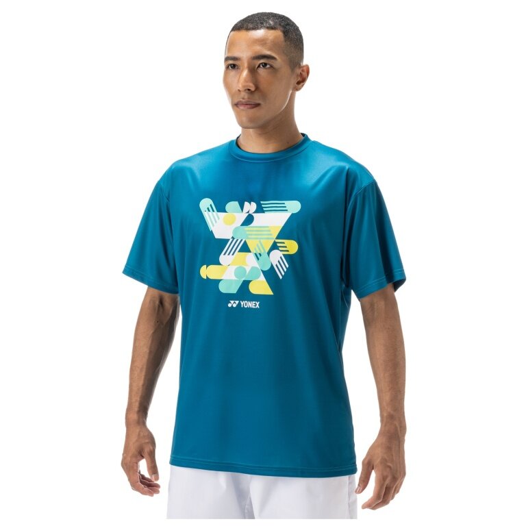 Yonex Sport-Tshirt Graphic Practice YM0043 (100% Polyester) 2025 blaugrün Herren