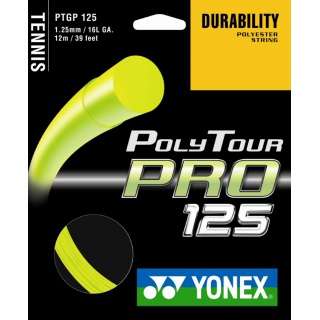Yonex Tennissaite Poly Tour Pro (Haltbarkeit+Touch) gelb 12m Set