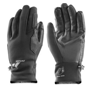 Zanier Handschuhe Weisskugel (Softshell, Lederinnenhand) schwarz - 1 Paar