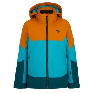 Ziener Winter-Skijacke Agimo-Z (wasserdicht, winddicht, warm) 2025 aquablau/orange Kinder