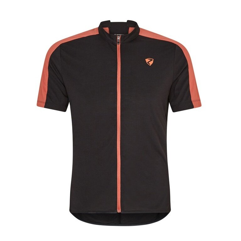 Ziener Fahrrad-Shirt Nadeko (Front-Reißverschluss, Mesheinsätze, schnelltrocknend) schwarz/orange Herren