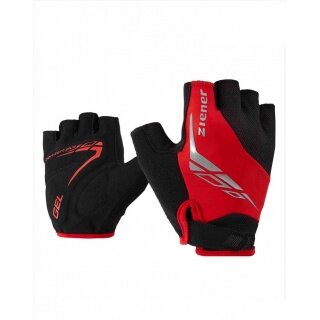 Ziener Fahrrad-Handschuhe Ceniz (Gel Polsterung, Ausziehhilfe) schwarz/rot- 1 Paar