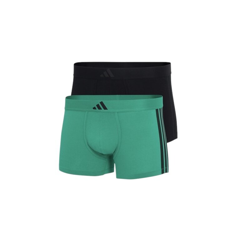 adidas Unterwäsche Boxershorts Low Rise Trunk schwarz/grün - 2 Stück