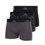 adidas Unterwäsche Boxershorts Trunk Active Flex Cotton schwarz/grau Herren - 3 Stück