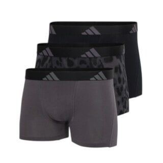 adidas Unterwäsche Boxershorts Trunk Active Flex Cotton schwarz/grau Herren - 3 Stück