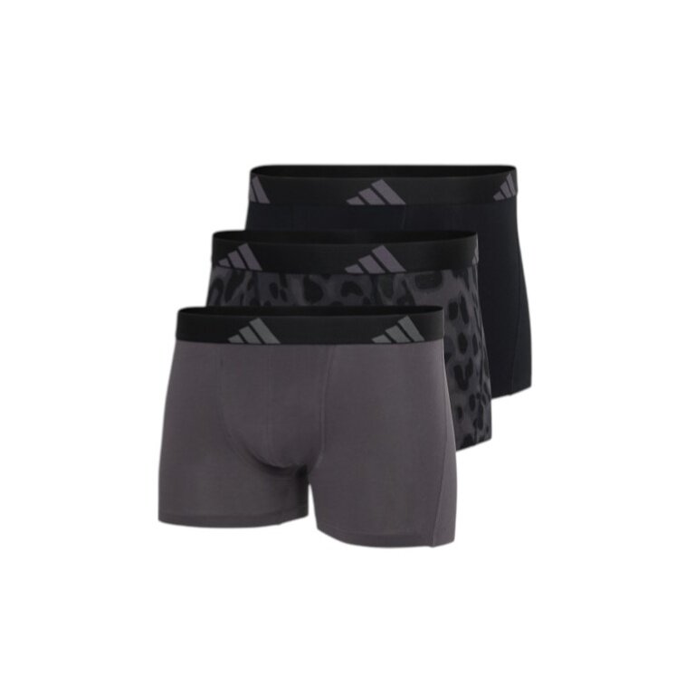 adidas Unterwäsche Boxershorts Trunk Active Flex Cotton schwarz/grau Herren - 3 Stück