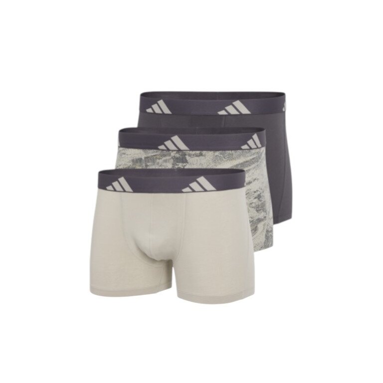 adidas Unterwäsche Boxershorts Trunk Active Flex Cotton schwarz/beige/grün Herren - 3 Stück