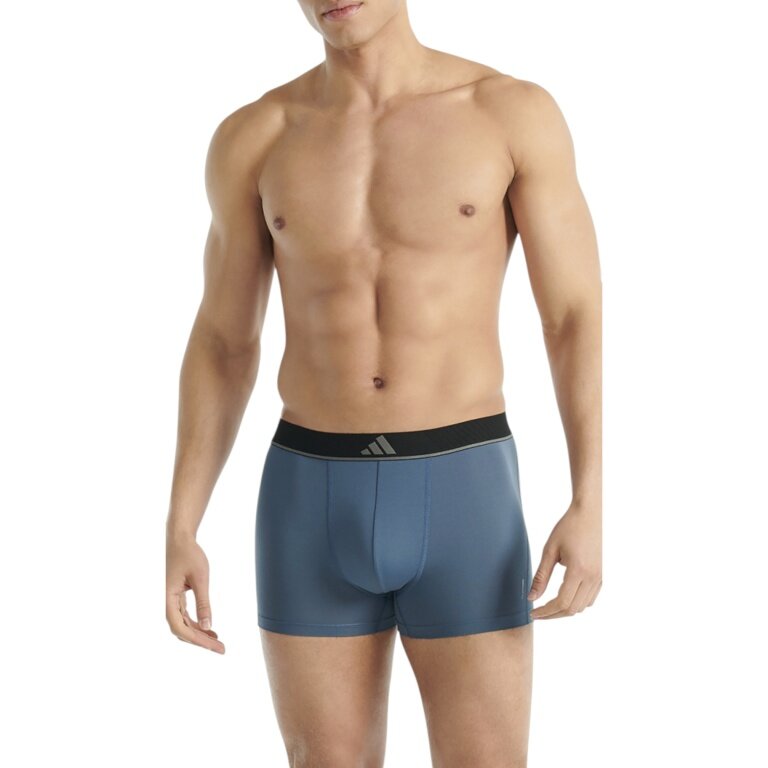 adidas Unterwäsche Boxershorts Trunk Climacool Active Micro Flex Eco blau/olivegrün/schwarz Herren - 3 Stück