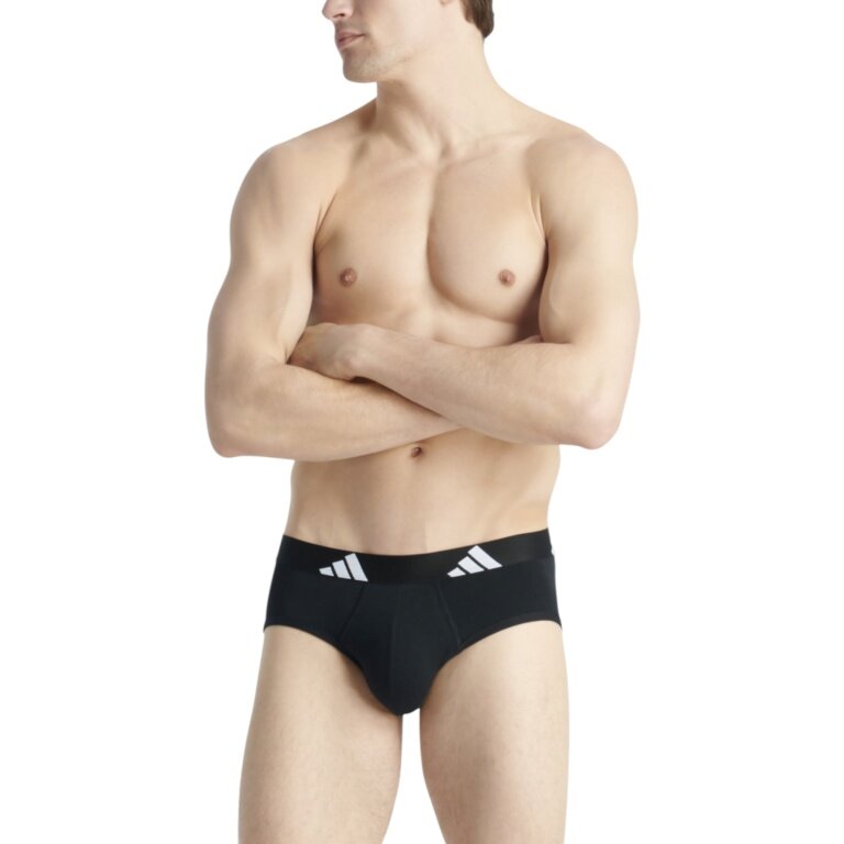 adidas Unterwäsche Slip Brief Active Flex Cotton - schwarz - 3 Stück